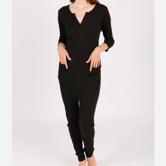 Smash + Tess Coffee Time Waffle LS Romper Black XS - Picture 7 of 9